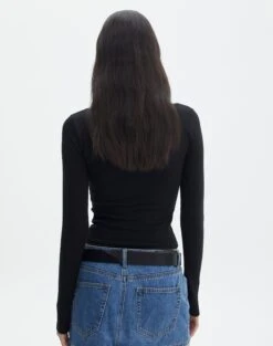 V Neck Long Sleeve Top 28 V Neck Long Sleeve Top -GLASSONS CLOTHING lulu longsleeve black back tl93240orib