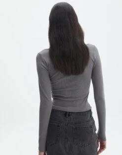 V Neck Long Sleeve Top 38 V Neck Long Sleeve Top -GLASSONS CLOTHING lulu longsleeve keep your coal back tl93240orib