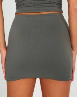 Supersoft Mini Skirt 35 Supersoft Mini Skirt -GLASSONS CLOTHING minka supersoft mini skirt cypress back ss54706pln