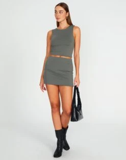 Mid Rise Mini Skirt 27 Mid Rise Mini Skirt -GLASSONS CLOTHING minka supersoft mini skirt cypress front ss54706pln 1
