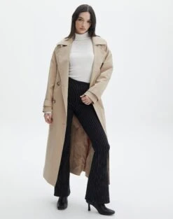 Mid Rise Pinstripe Wide Leg Pant -GLASSONS CLOTHING minogue super flare ponte pants black pinstripe front pw52146stp 2