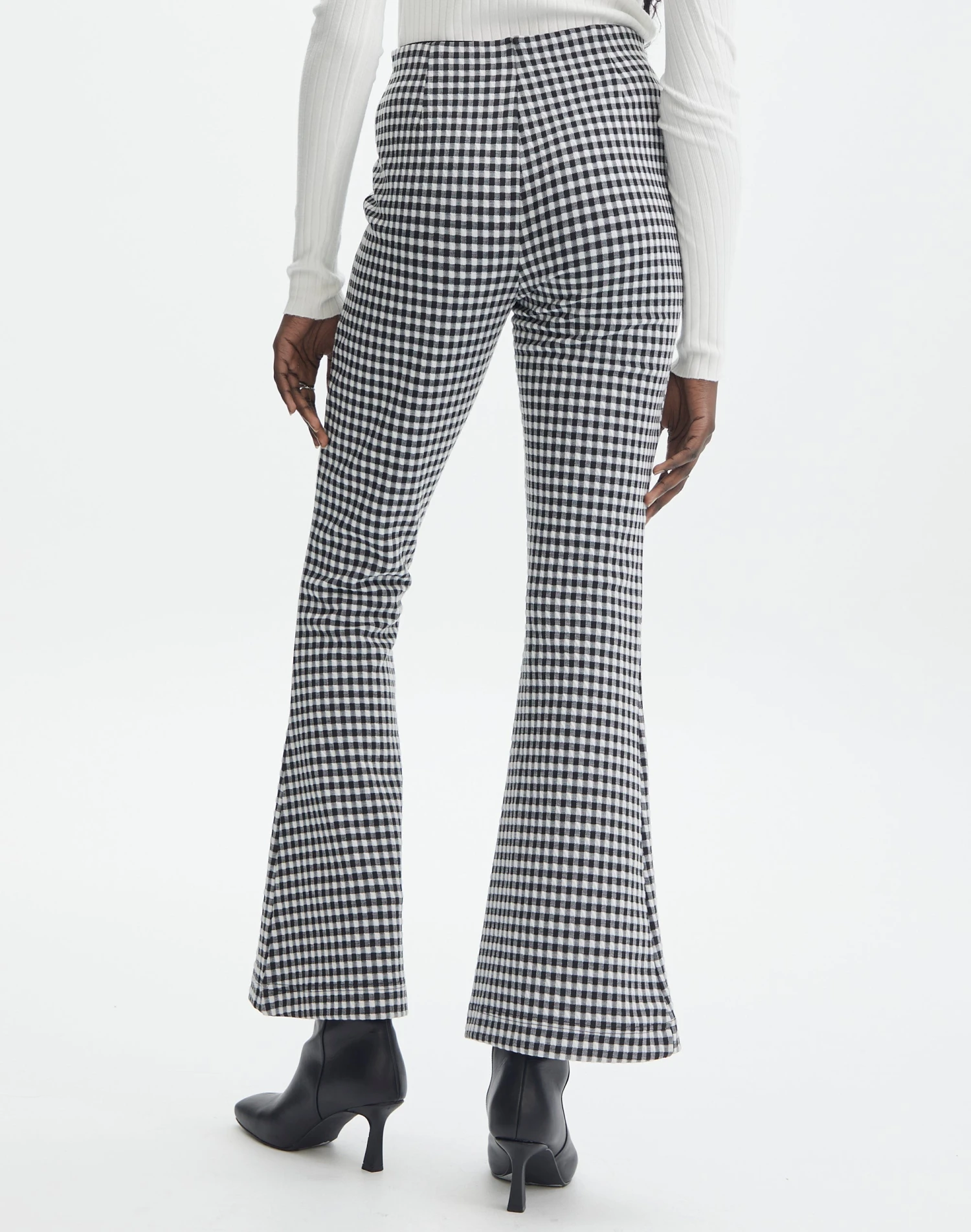 Gingham High Rise Flare Ponte Pant 5 Gingham High Rise Flare Ponte Pant - Image 3