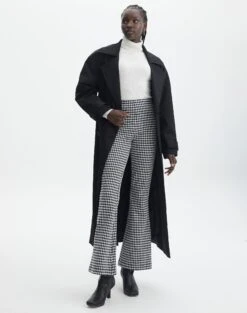 High Rise Pinstripe Flare Ponte Pant -GLASSONS CLOTHING minogue super flare ponte pants seersucker gingham front pw52146ghm