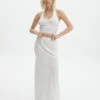Drawstring Satin Maxi Skirt 1 Drawstring Satin Maxi Skirt -GLASSONS CLOTHING molly satin maxi skirt white front sl137027satl