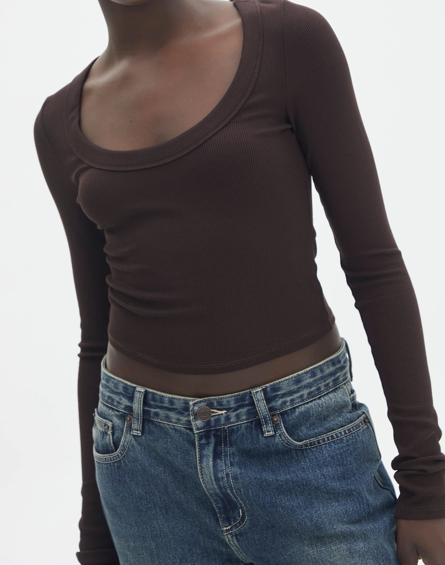 Scoop Neck Long Sleeve Crop Top 11 Scoop Neck Long Sleeve Crop Top - Image 9
