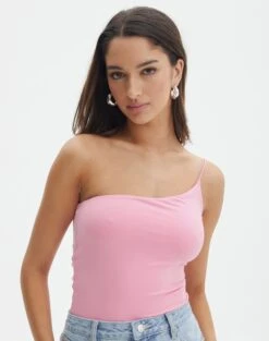 Twist Front Rib Knit Crop Top -GLASSONS CLOTHING nolan one shoulder bodysuit gimme guava front tb148678pch