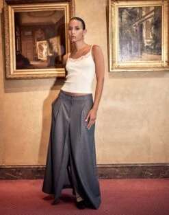 Tailored Mid Rise Maxi Skirt 20 Tailored Mid Rise Maxi Skirt -GLASSONS CLOTHING noretta tailored maxi charcoal marle detail sl126067pln