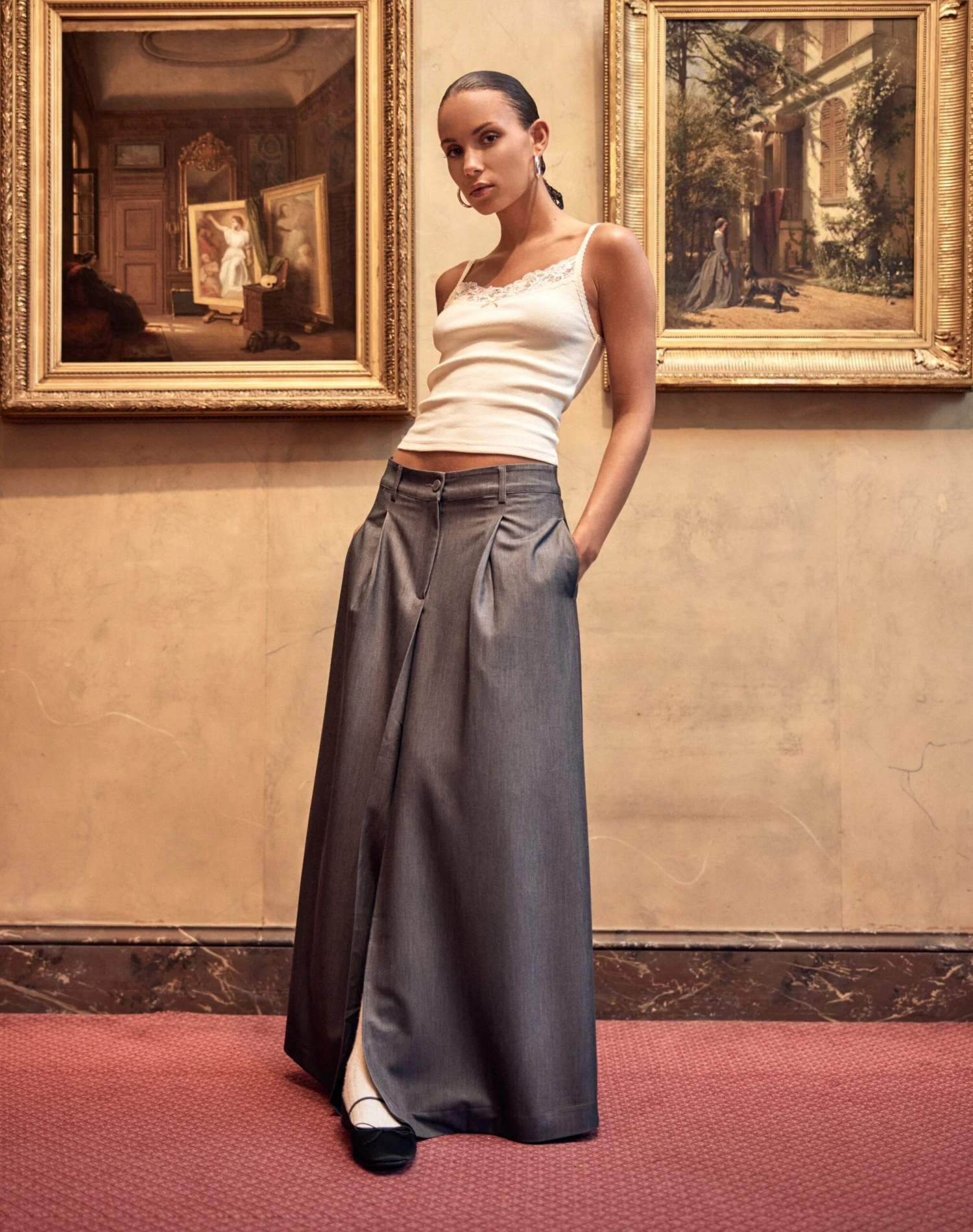 Tailored Mid Rise Maxi Skirt 3 Tailored Mid Rise Maxi Skirt