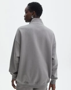 Oversized Print Quarter Zip Sweater -GLASSONS CLOTHING o olivia oversized quarter zip leisuregunsmoke back tl97172oprt