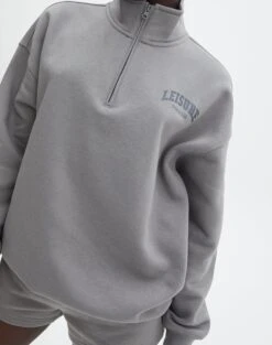 Oversized Print Quarter Zip Sweater -GLASSONS CLOTHING o olivia oversized quarter zip leisuregunsmoke imageback tl97172oprt