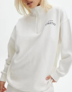 Oversized Print Quarter Zip Sweater -GLASSONS CLOTHING o olivia oversized quarter zip south hamptonmilk imageback tl97172oprt