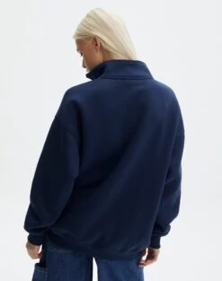 Oversized Embroidered Quarter Zip Sweater -GLASSONS CLOTHING olivia oversized quarter zip portlandnaughtical back tl97172oemb