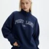 Oversized Embroidered Quarter Zip Sweater -GLASSONS CLOTHING olivia oversized quarter zip portlandnaughtical front tl97172oemb 1