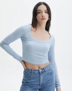 Embroidered Crew Neck Jumper 39 Embroidered Crew Neck Jumper -GLASSONS CLOTHING p wylie wide rib scoop icecap front tl53892prib 3