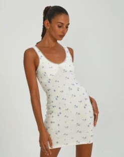 Floral Mesh Cupped Mini Dress 30 Floral Mesh Cupped Mini Dress -GLASSONS CLOTHING paige pointelle mini dress orchid roses front ds83829cot 3