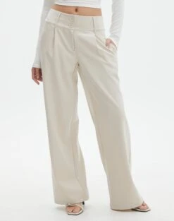 Double Button Tailored Pant 28 Double Button Tailored Pant -GLASSONS CLOTHING penny button suit pant what the shell full pw91835pln