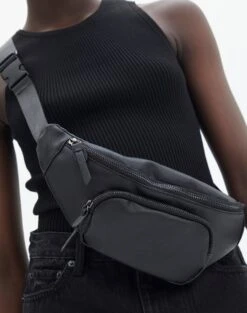 Zip Through Sweat Jumper -GLASSONS CLOTHING pip pu bumbag black front bg135104pu 4