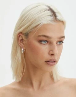 Two Tone Crop Knit Crop -GLASSONS CLOTHING plated tasha thick huggie hoops silver front je101457ear 4