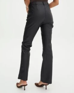 Stitch Detail Faux Leather Pant -GLASSONS CLOTHING polly pu pant black back pw106535pu