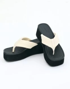 GLASSONS CLOTHING -GLASSONS CLOTHING positano platform thong bone front sh88866nyl 10