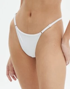 Adjustable Thong Bikini Bottom -GLASSONS CLOTHING r alex adjustable bikini brief white detail ga53112rpln