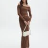 Mesh Maxi Skirt -GLASSONS CLOTHING r co drey maxi skirt deep umber front sl52001rmes 2