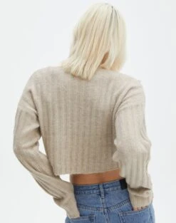 Knit Crew Neck Jumper -GLASSONS CLOTHING r egypt wide rib cropped knit on the rocks back kl97635raus