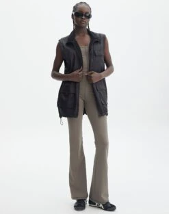 Lightweight Longline Puffer Vest -GLASSONS CLOTHING r johnny puffer vest black full vs91567rpln