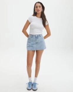 Square Buckle Belt -GLASSONS CLOTHING r leni low rise hemmed mini skirt bluebird vintage front ss55069rden 5
