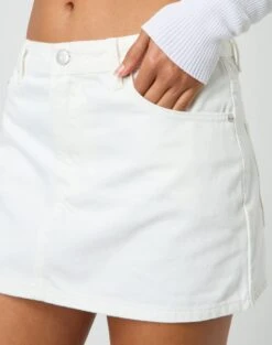 Low Rise Denim Mini Skirt 37 Low Rise Denim Mini Skirt -GLASSONS CLOTHING r leni low rise hemmed mini skirt milk imageback ss55069rden