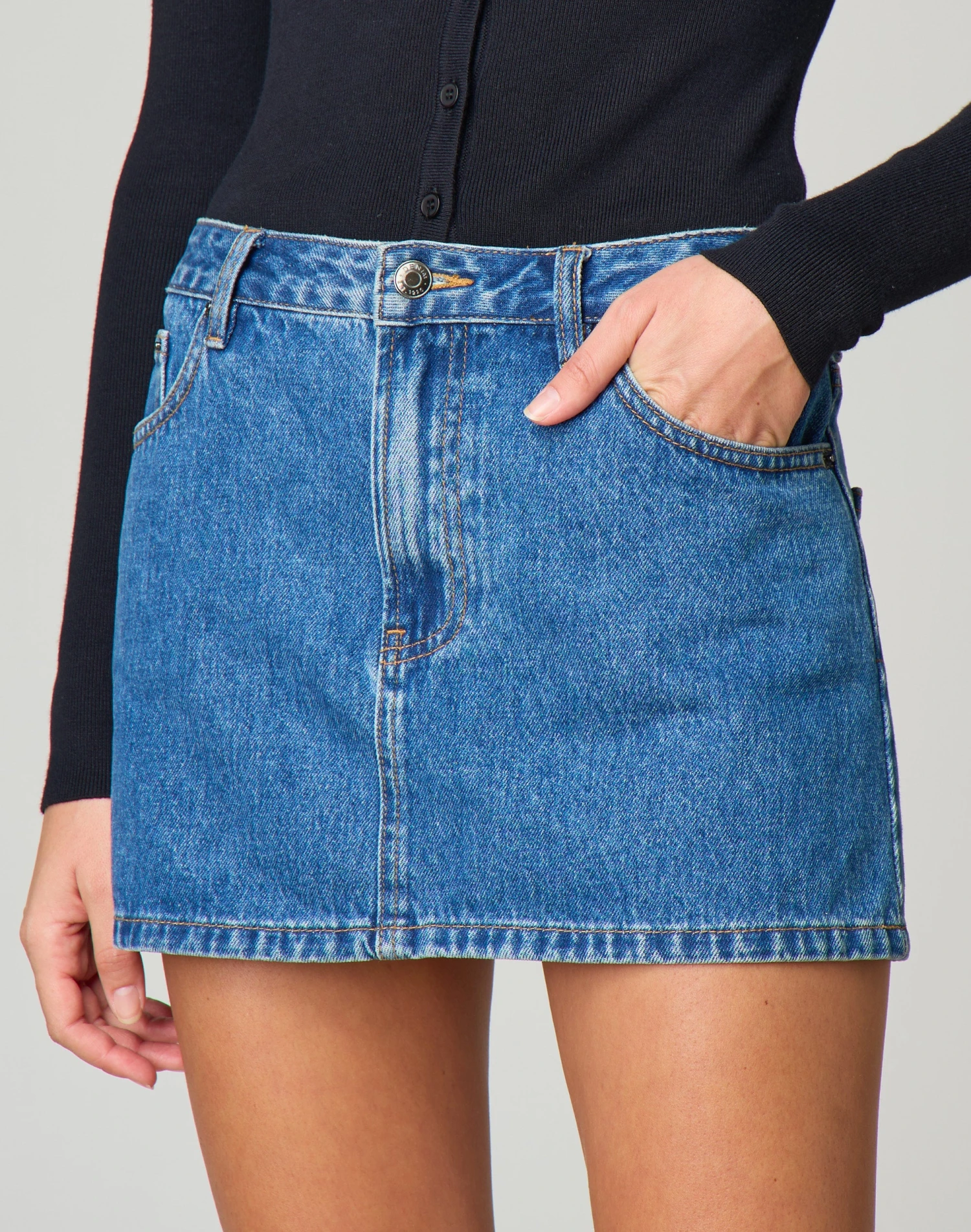 Low Rise Denim Mini Skirt 7 Low Rise Denim Mini Skirt - Image 5