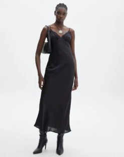 Supersoft Square Neck Slim Fit Maxi Dress -GLASSONS CLOTHING r levi lace dress black front dl118358rsat 10