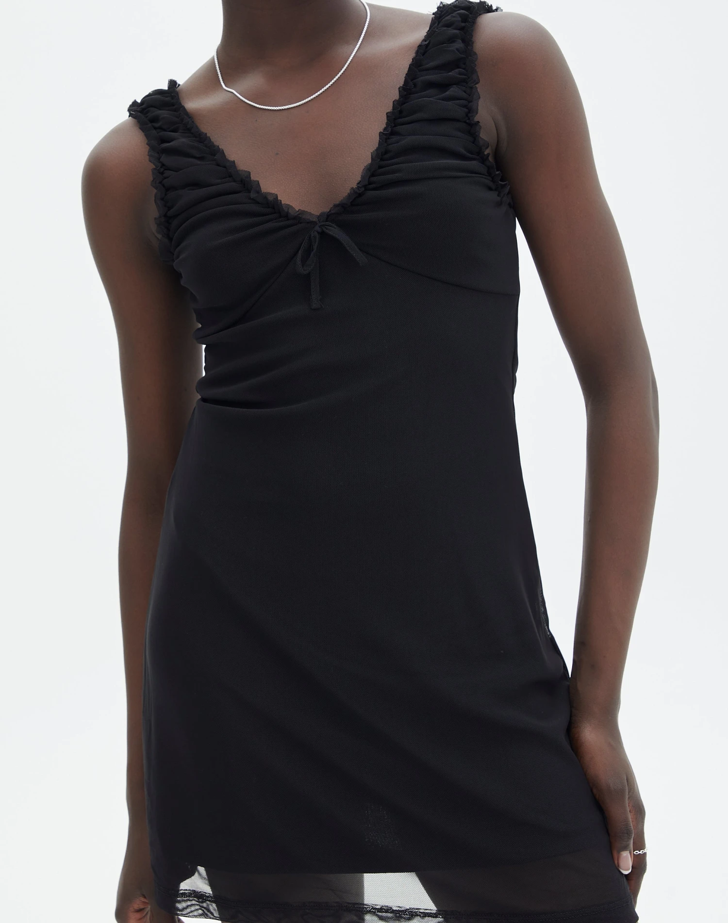 Ruched V Neck Mini Dress 6 Ruched V Neck Mini Dress - Image 4