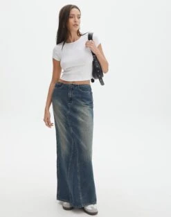 Denim Maxi Skirt