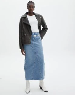 Knitted V Neck Jumper -GLASSONS CLOTHING r lisbon denim maxi skirt riley vintage wash front sl119702rdnm 2