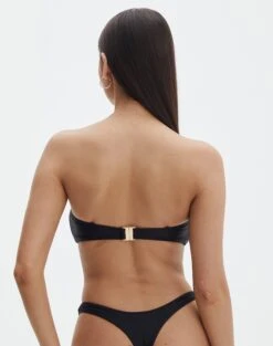 Knot Front Bandeau Bikini Top -GLASSONS CLOTHING r nello knot front bandeau top black back ga55566rpln