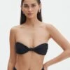 Knot Front Bandeau Bikini Top 1 Knot Front Bandeau Bikini Top -GLASSONS CLOTHING r nello knot front bandeau top black front ga55566rpln 3