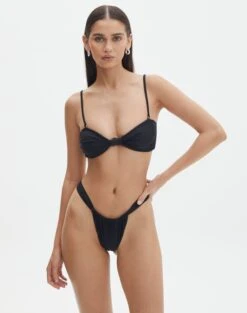Knot Front Bandeau Bikini Top -GLASSONS CLOTHING r nello knot front bandeau top black full ga55566rpln