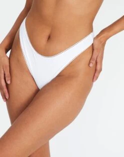 Adjustable Thong Bikini Bottom -GLASSONS CLOTHING r pimi high waist thong white front ga83647rpln 1