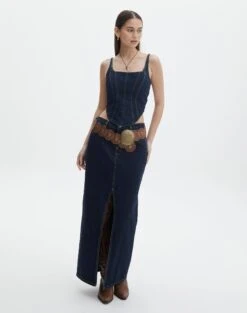 Pointelle Scoop Neck Knit Top -GLASSONS CLOTHING r roah denim maxi skirt last rodeo indigo front sl118486rdnm 4