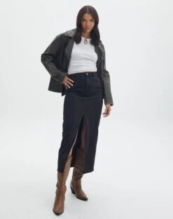 Ruched Mesh Off The Shoulder Top -GLASSONS CLOTHING r roah denim maxi skirt washed black front sl118486rdnm 4