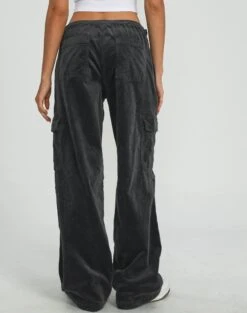 Mid Rise Cord Cargo Pant 30 Mid Rise Cord Cargo Pant -GLASSONS CLOTHING r saffie mid rise cargo pant shadow dancer back pw78180rcor