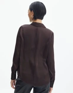 Satin Long Sleeve Shirt 16 Satin Long Sleeve Shirt -GLASSONS CLOTHING r scotty satin button up shirt its soy cute back bl54783rsat