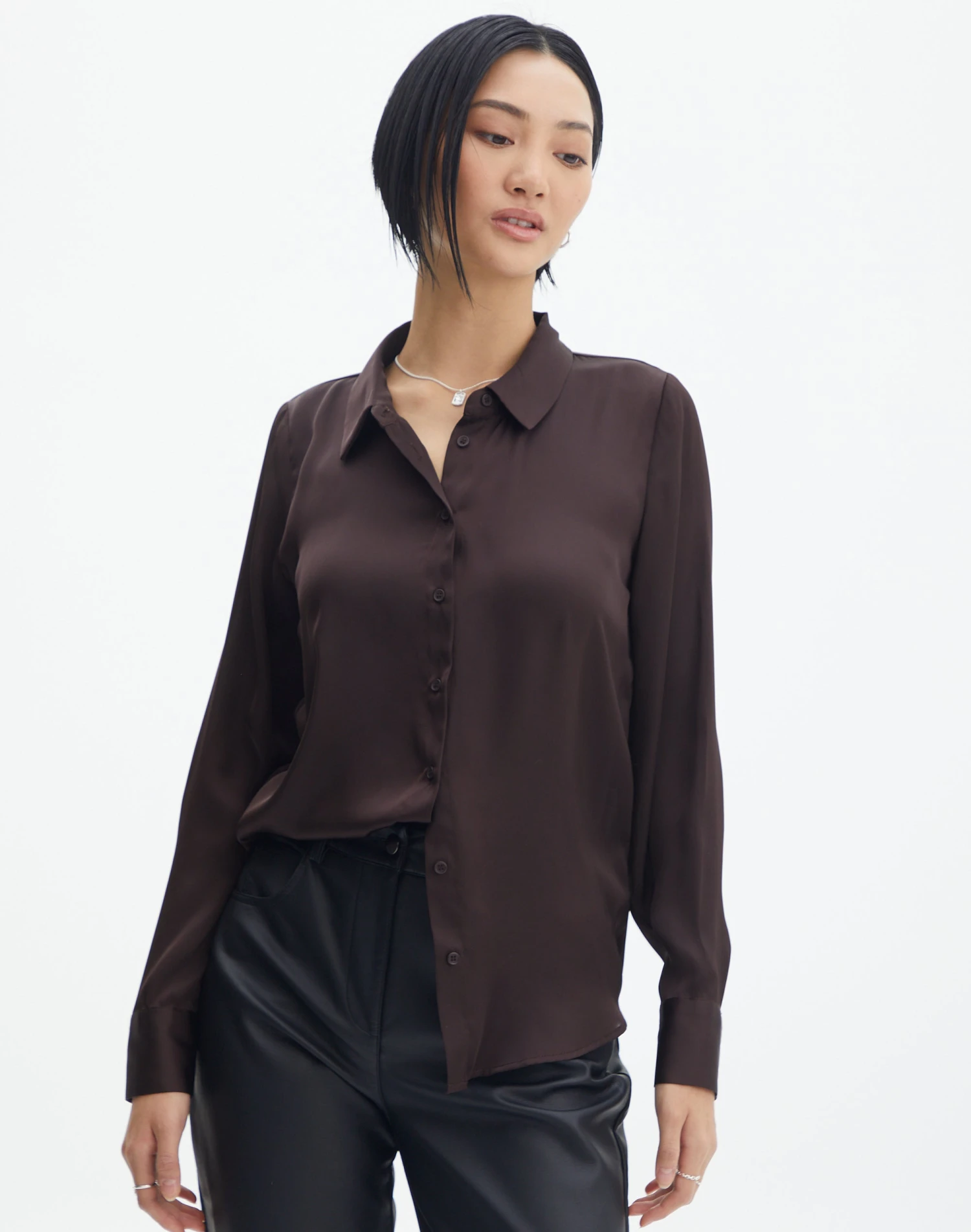 Satin Long Sleeve Shirt 3 Satin Long Sleeve Shirt