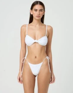 Bandeau Gold Detailed Swim Top 34 Bandeau Gold Detailed Swim Top -GLASSONS CLOTHING r tamsin thin tie side thong bikini brief white front ga71259rpln 2