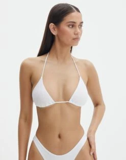 Triangle Padded Halter Bikini Top -GLASSONS CLOTHING r tropic padded tri bikini top white front ga55358rpln