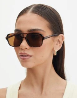 Platform Slipper -GLASSONS CLOTHING rata square frame sunglasses tort front ga155087sun