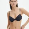 Ruched Balconette Bikini Top -GLASSONS CLOTHING reef balconette top black front ga52510rpln 2