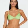 Shimmer Balconette Tie Back Bikini Top -GLASSONS CLOTHING reef balconette top pistachio front ga52510shm 1