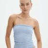 Strapless Ruched Knit Bandeau 2 Strapless Ruched Knit Bandeau -GLASSONS CLOTHING riley rouched side boobtube icecap front kv85755vn